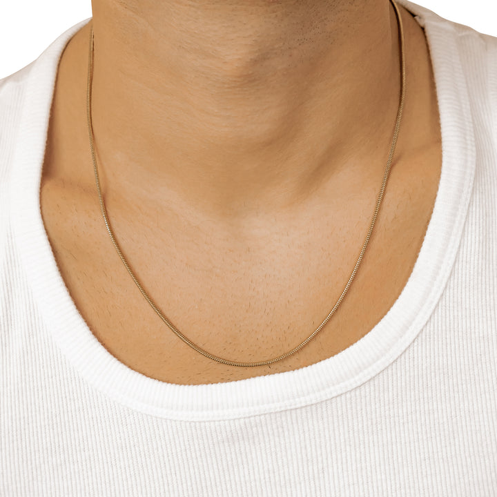 Round Snake Chain Necklace Gold