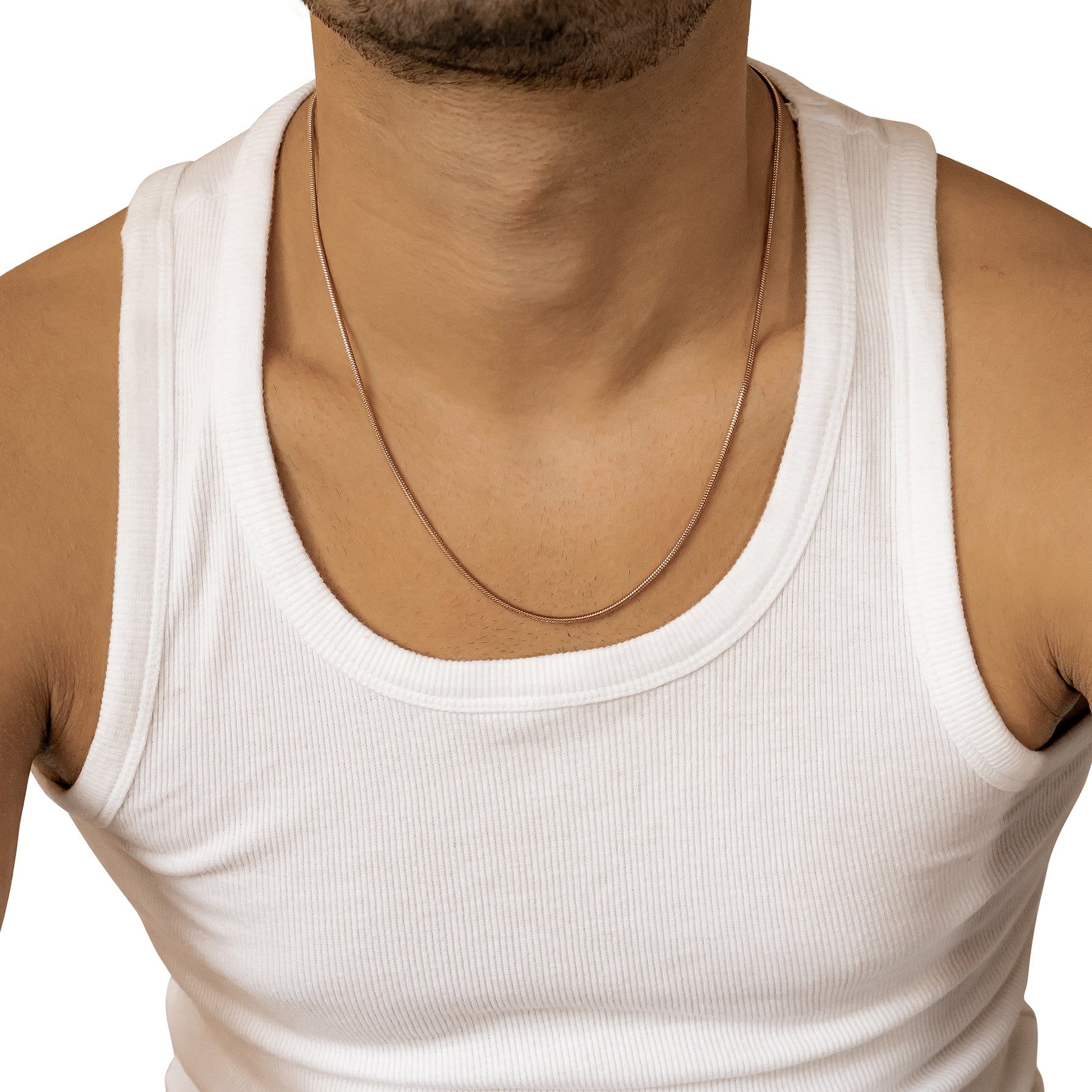 Round Snake Chain Necklace Rose Gold