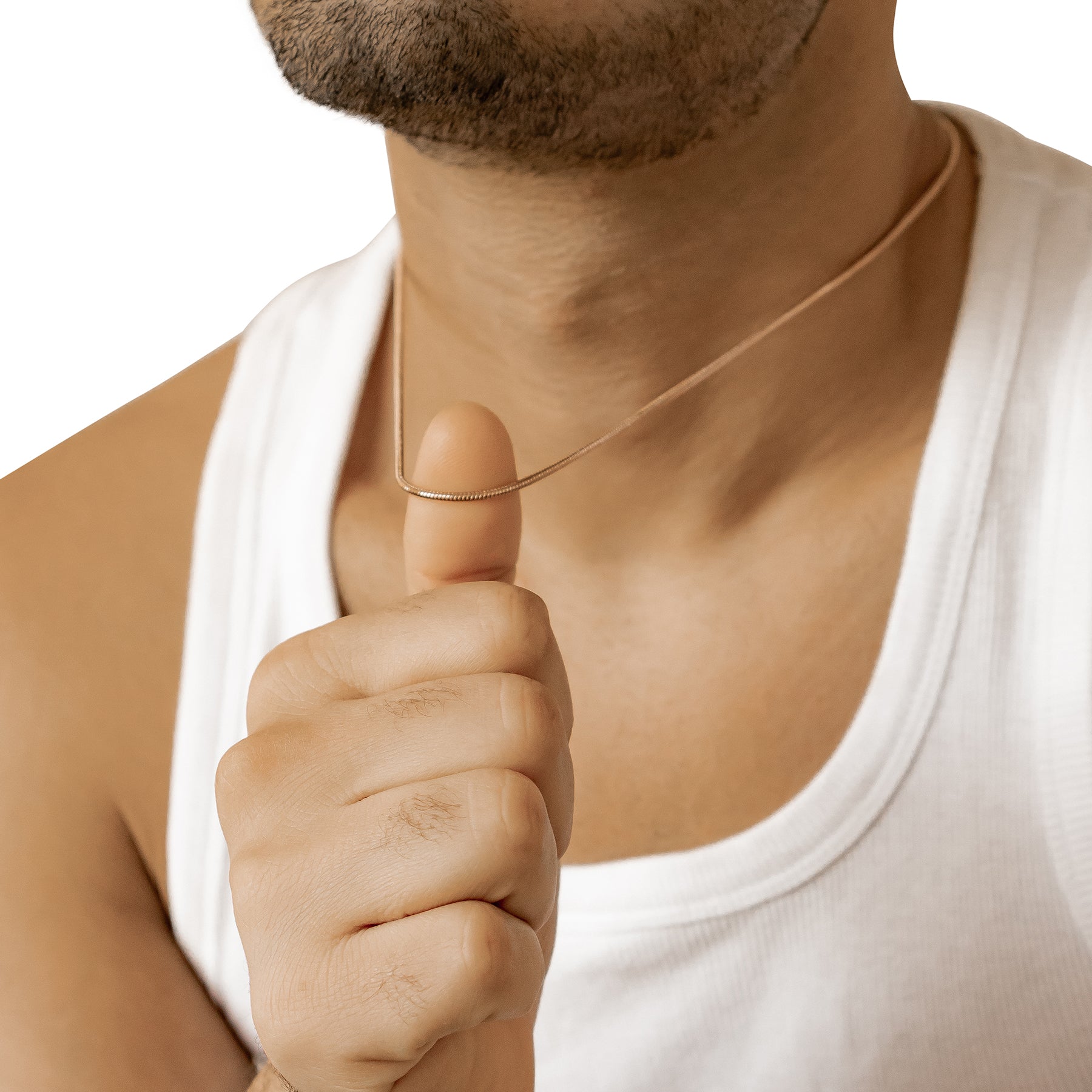 Round Snake Chain Necklace Rose Gold