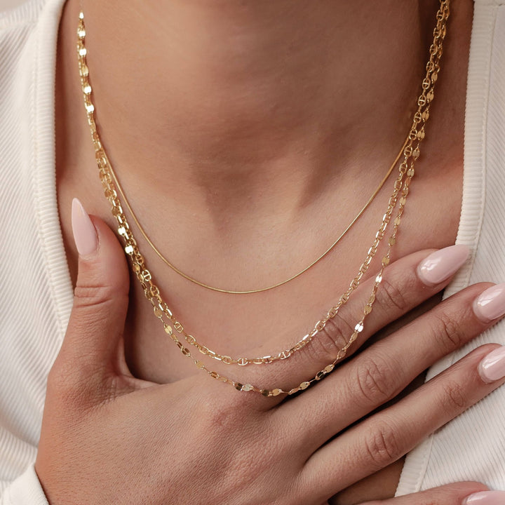 Round Snake Chain Necklace Sterling Silver