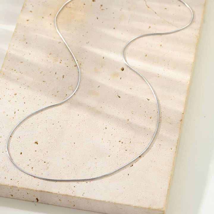 Round Snake Chain Necklace Sterling Silver