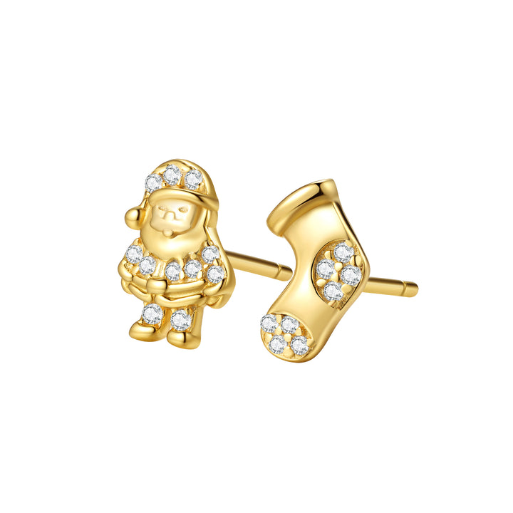 Boucles d’oreilles Santa & Christmas Stocking Argent Sterling