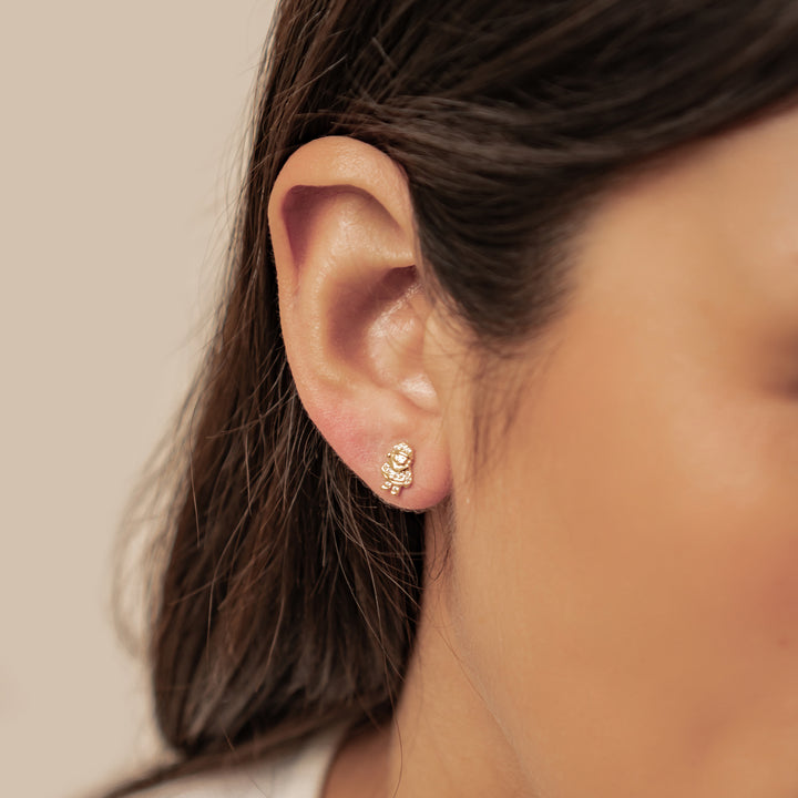 Pendientes Botón Santa y Calcetín Navidad Plata de Ley 925