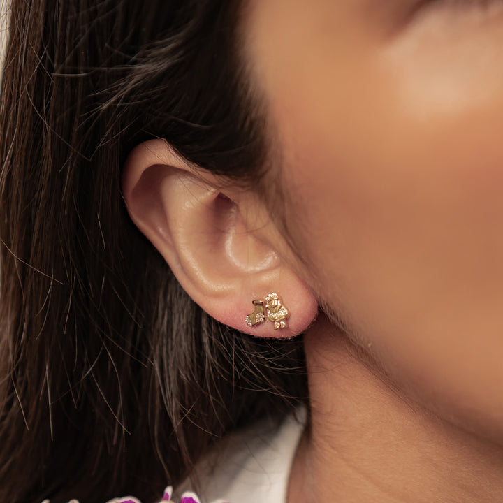 Pendientes Botón Santa y Calcetín Navidad Plata de Ley 925