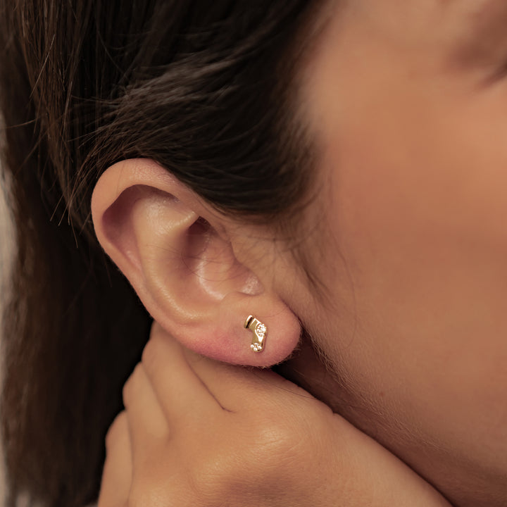Pendientes Botón Santa y Calcetín Navidad Plata de Ley 925