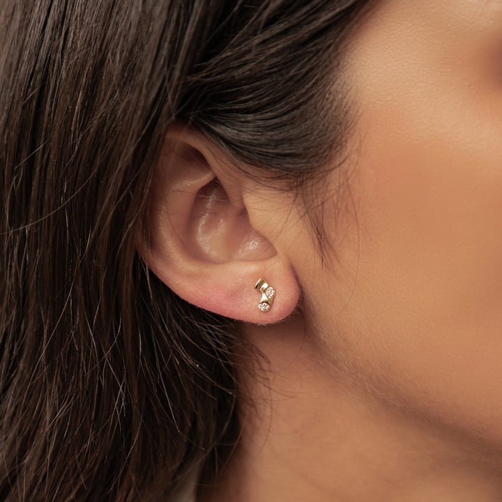 Pendientes Botón Santa y Calcetín Navidad Plata de Ley 925