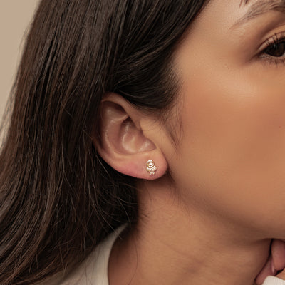 Santa und Weihnachtsstrumpf Ohrstecker Sterling Silber