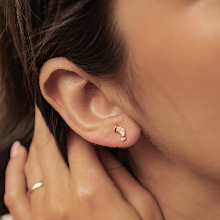Pendientes Botón Santa y Calcetín Navidad Plata de Ley 925
