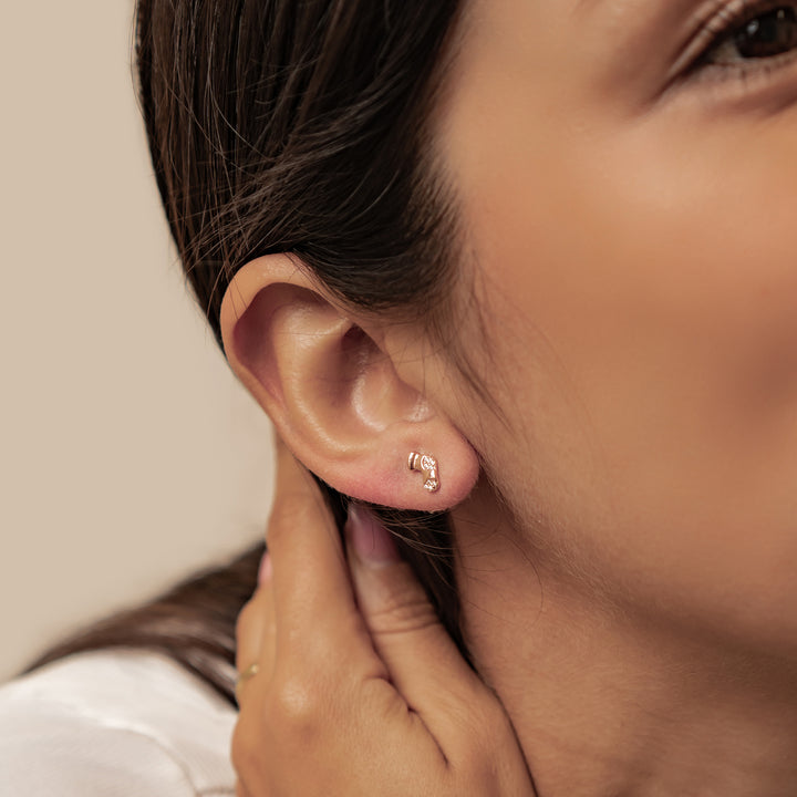 Pendientes Botón Santa y Calcetín Navidad Plata de Ley 925