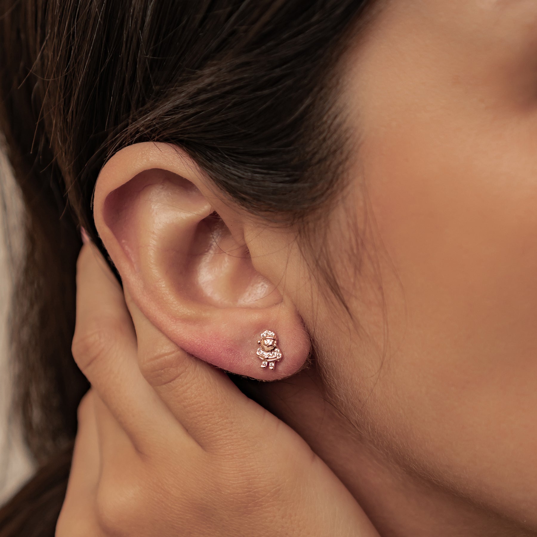 Santa und Weihnachtsstrumpf Ohrstecker Sterling Silber