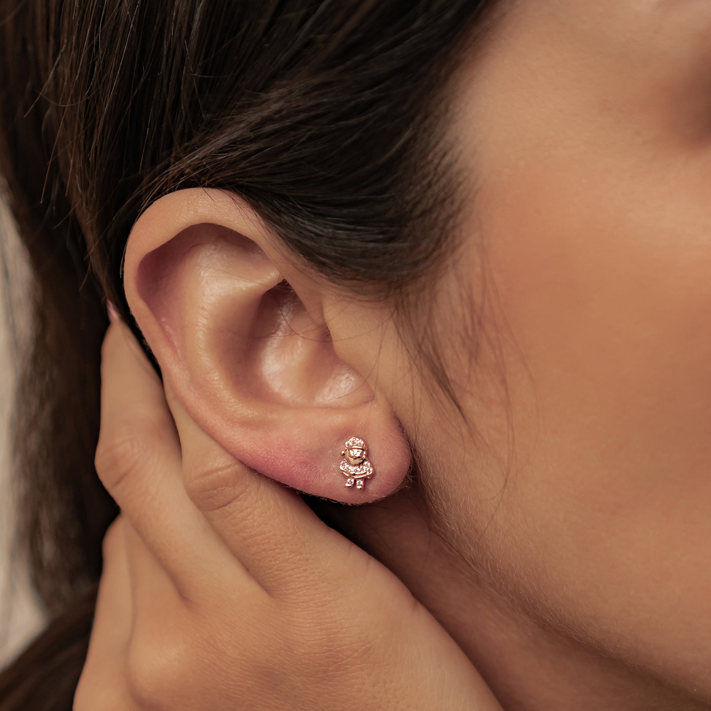 Santa und Weihnachtsstrumpf Ohrstecker Sterling Silber