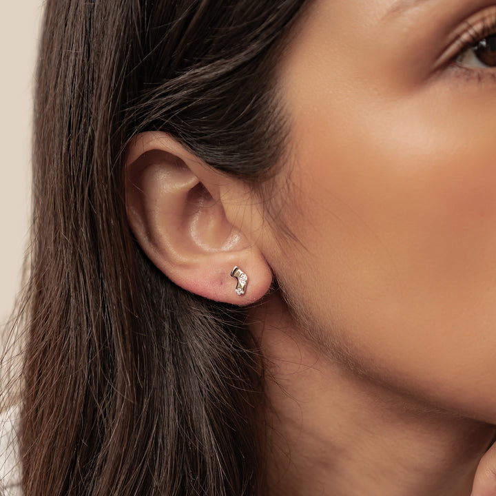 Pendientes Botón Santa y Calcetín Navidad Plata de Ley 925