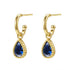 Boucles d’Oreilles Creoles Birthstone Saphir Septembre Sterling Argent