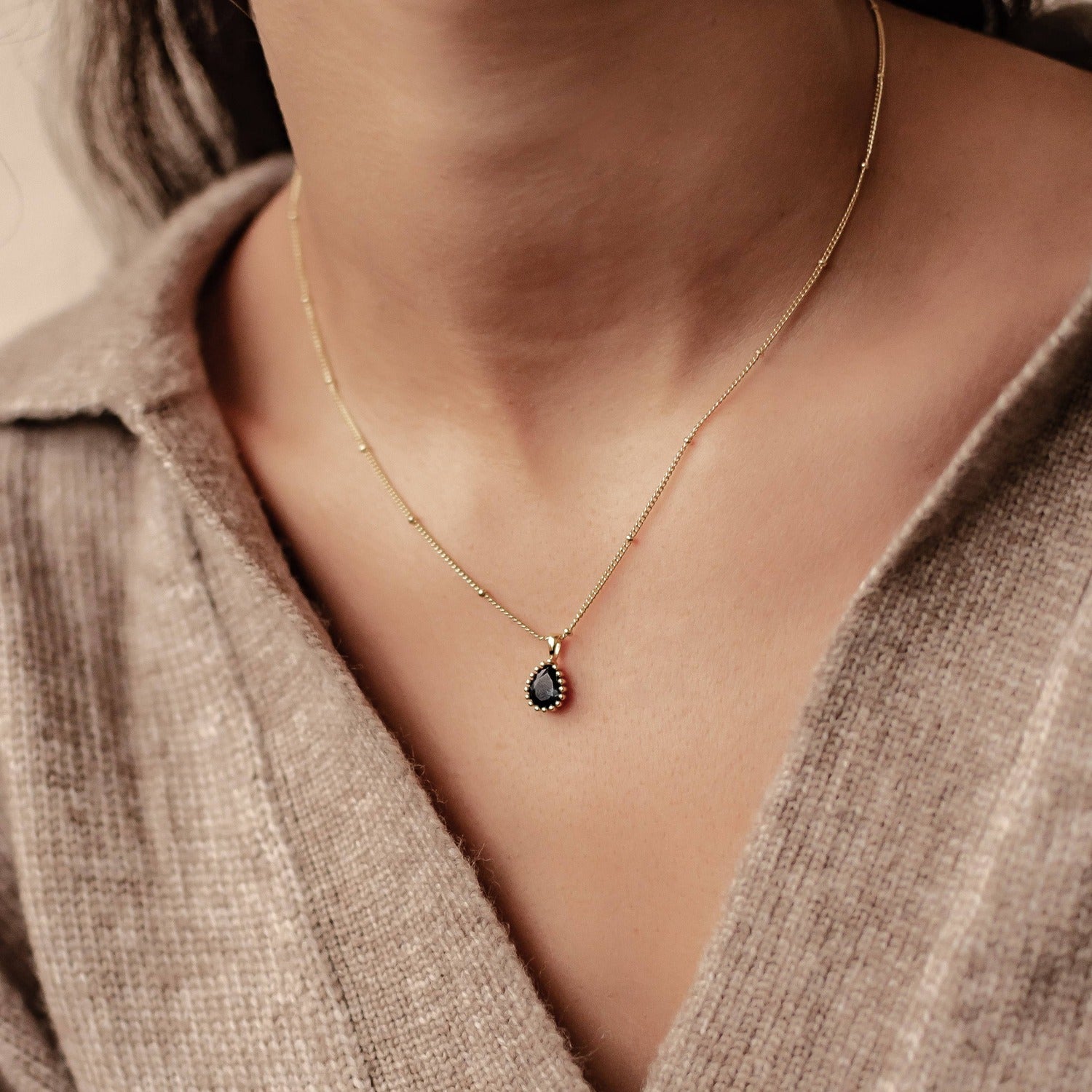 Collar Birthstone Septiembre Zafiro Plata de Ley 925