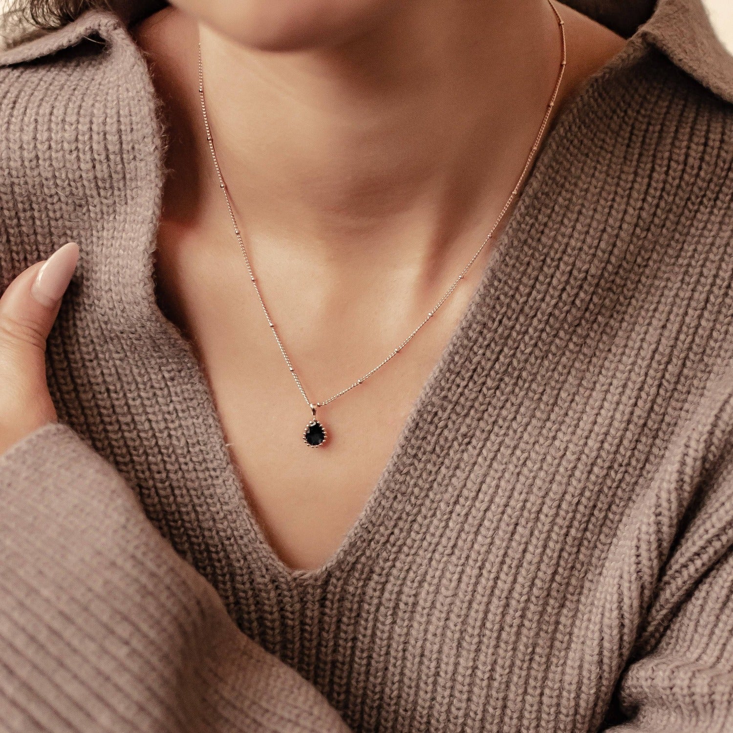 Collier Pierre de Naissance Septembre Saphir Sterling Argent