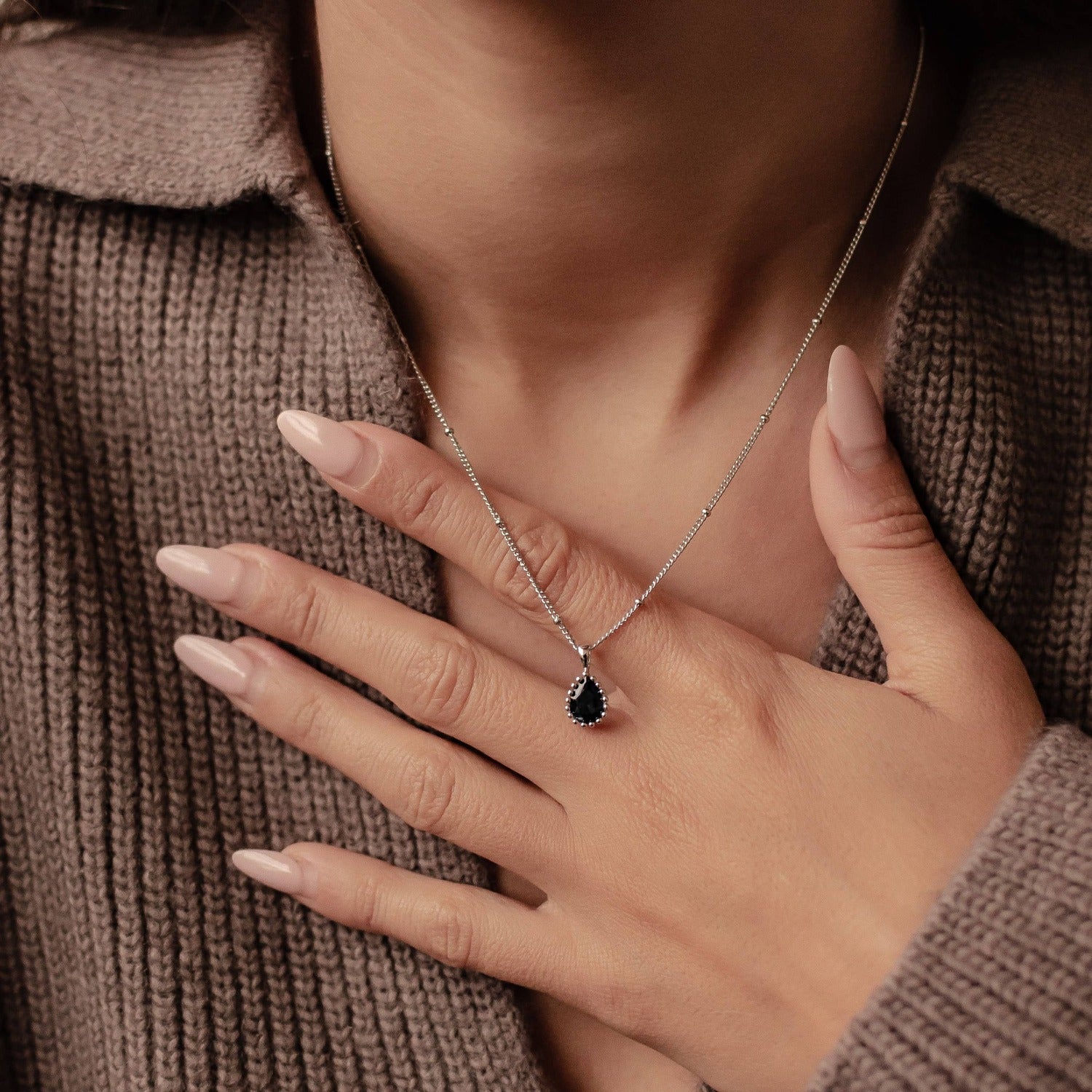 Collier Pierre de Naissance Septembre Saphir Sterling Argent