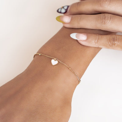 Muschelschale Herz Armband in Goldfarbe