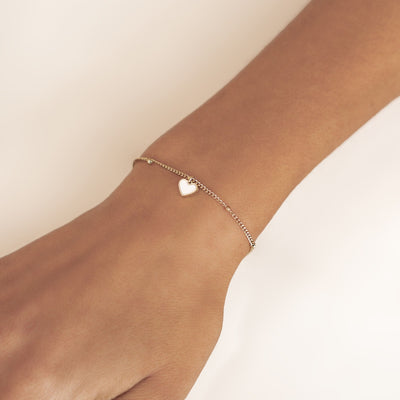 Muschelschale Herz Armband in Goldfarbe