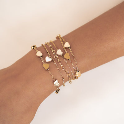 Muschelschale Herz Armband in Goldfarbe