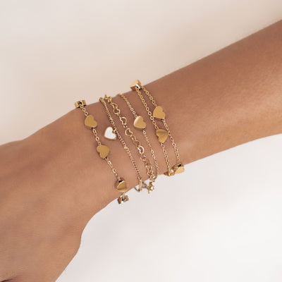 Muschelschale Herz Armband in Goldfarbe