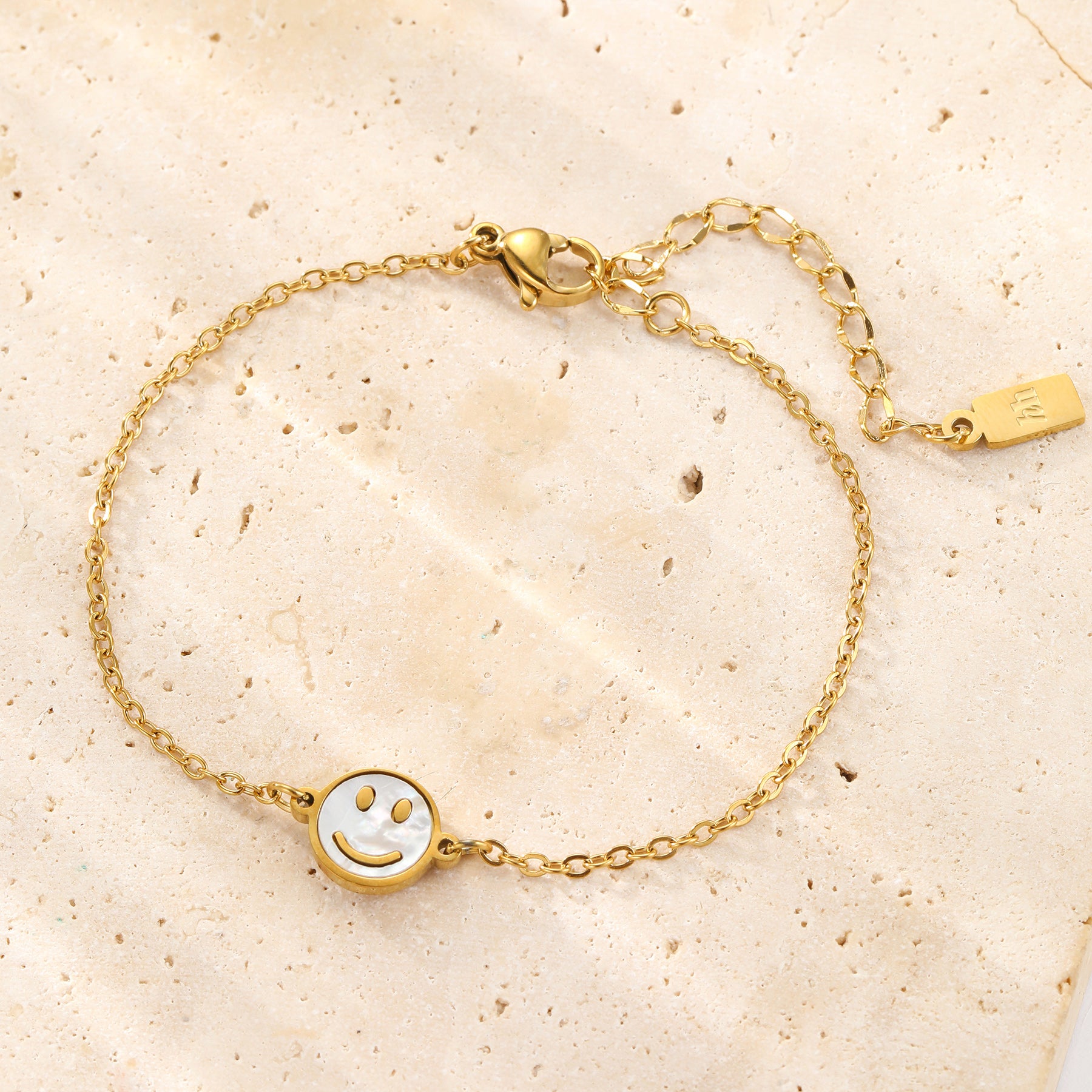 Smiley Muschel Armband wasserdicht