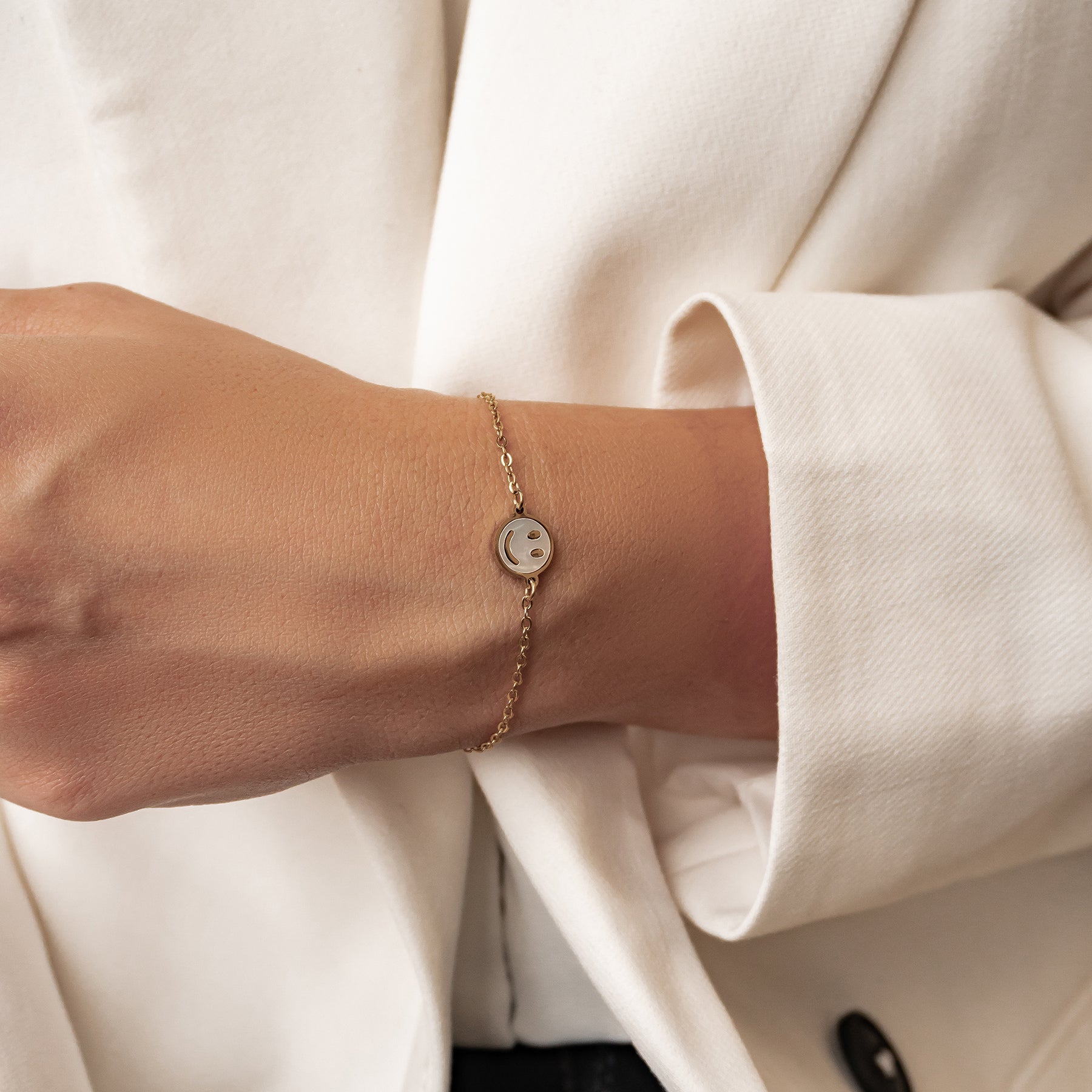 Smiley Muschel Armband wasserdicht