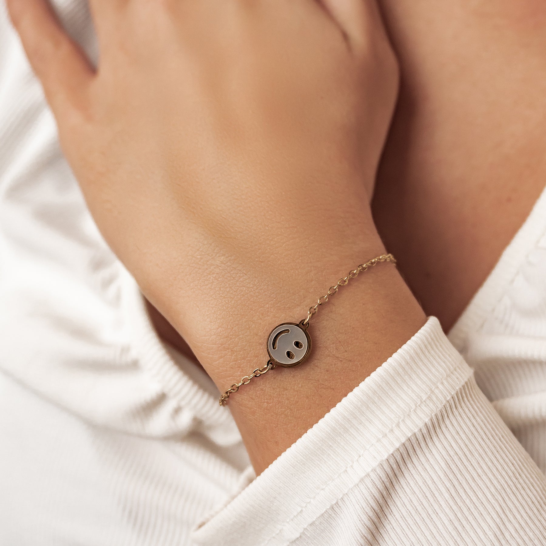 Smiley Muschel Armband wasserdicht