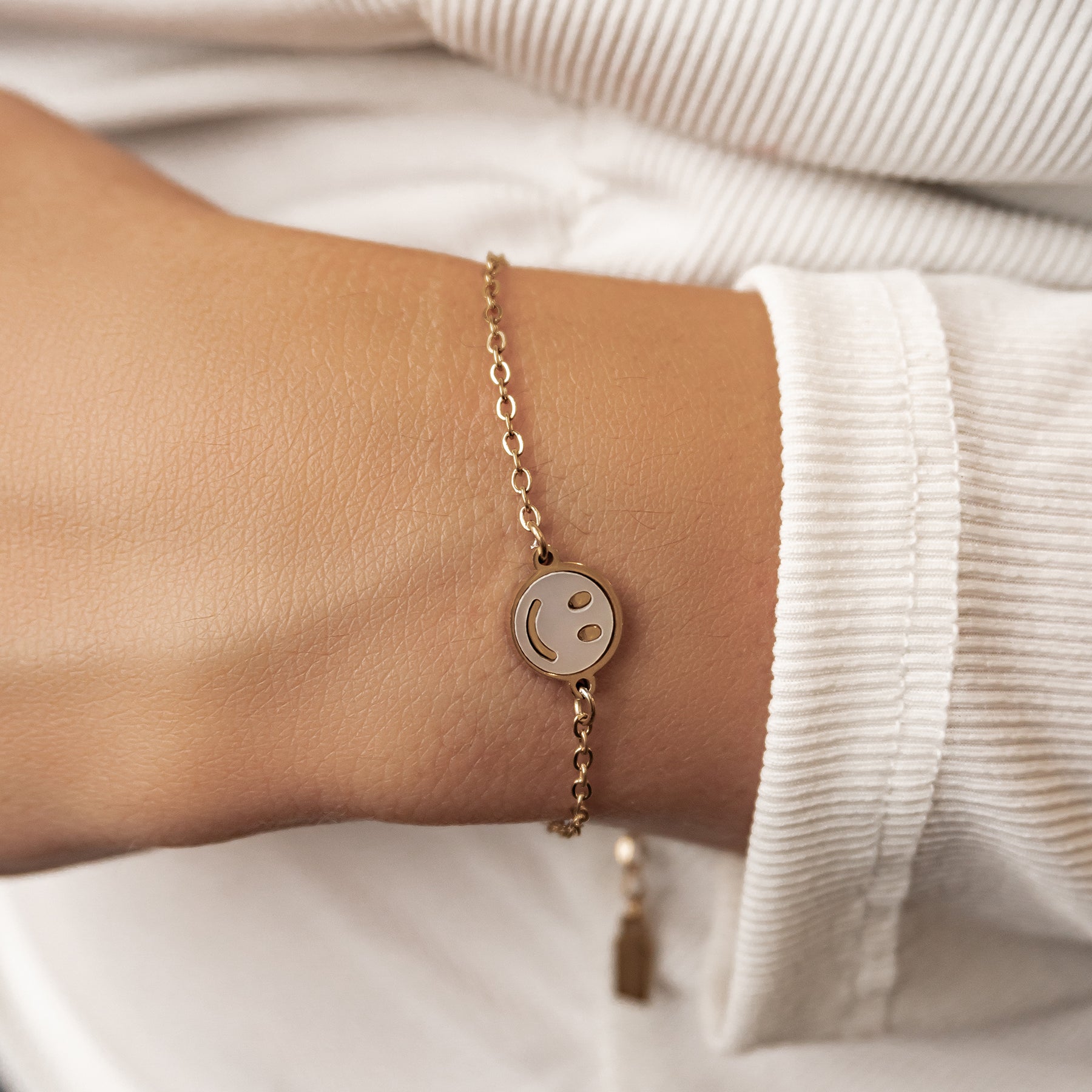 Smiley Muschel Armband wasserdicht