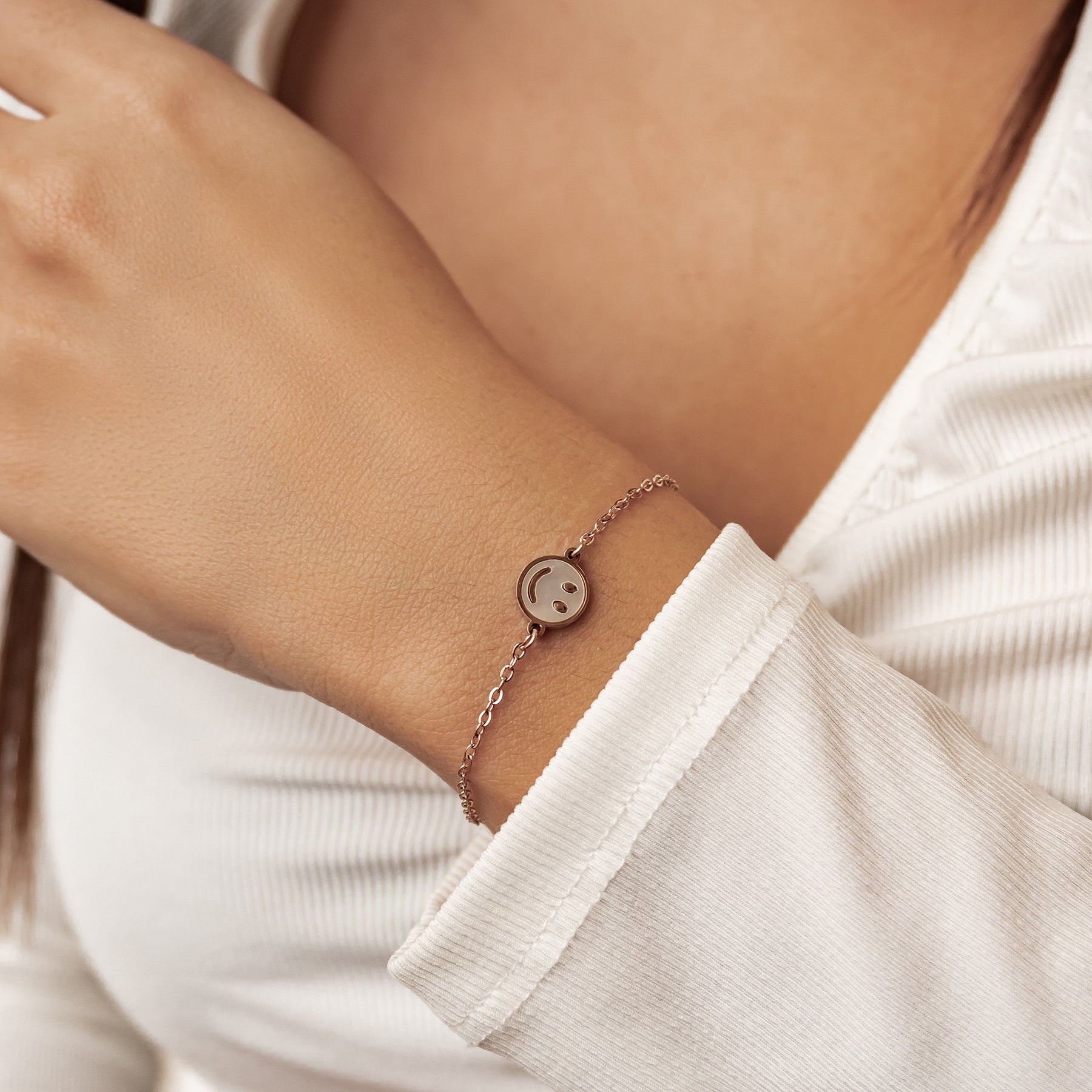 Smiley Muschel Armband wasserdicht