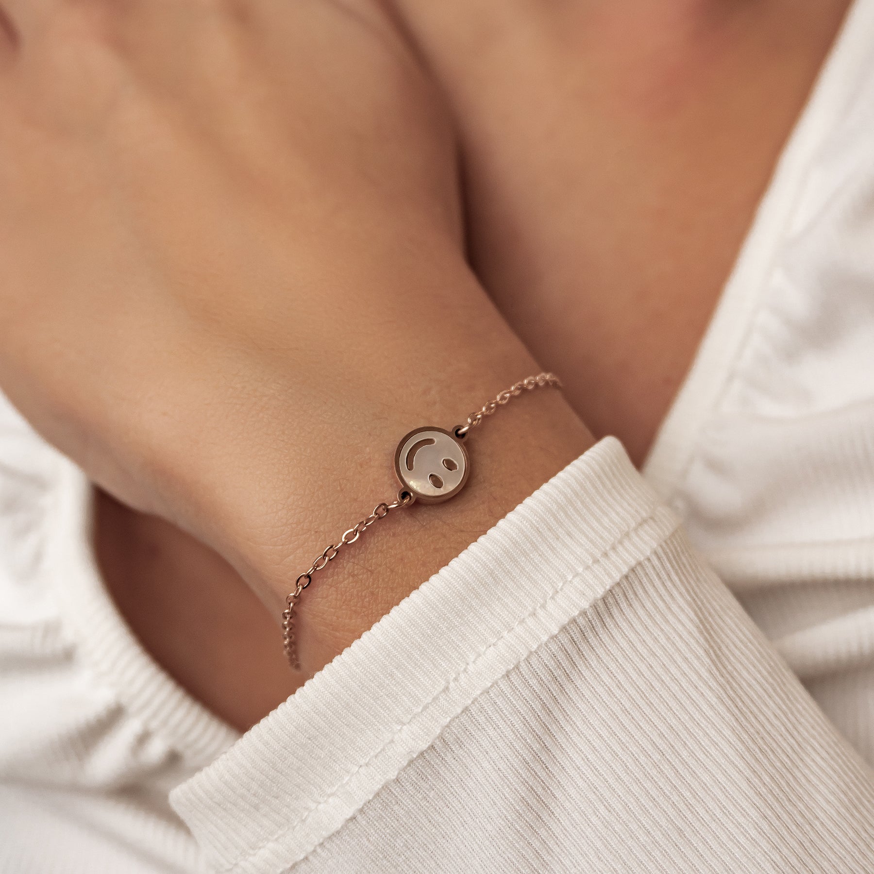 Smiley Muschel Armband wasserdicht