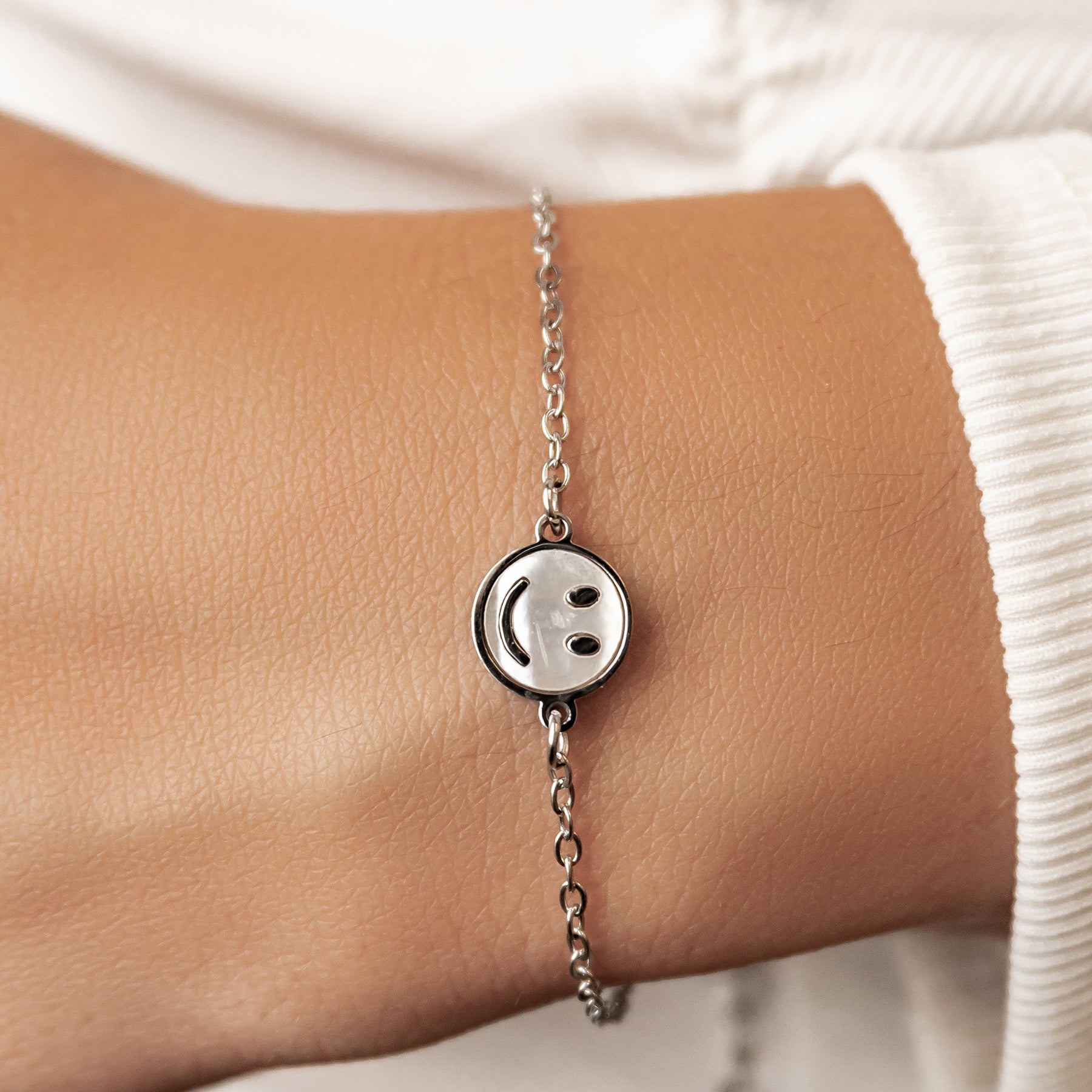 Smiley Muschel Armband wasserdicht