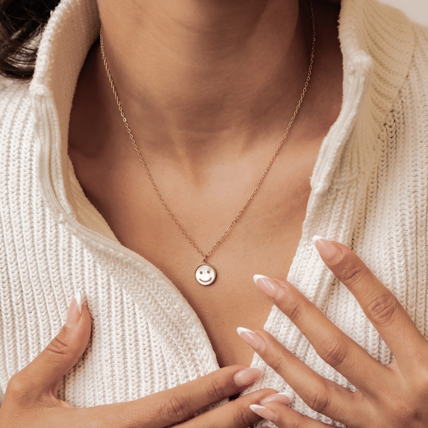 Collar Colgante Shell Smiley Waterproof