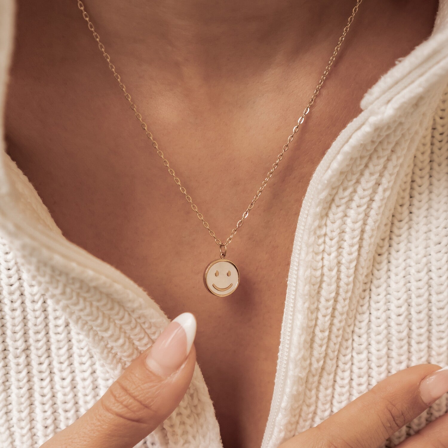 Collar Colgante Shell Smiley Waterproof