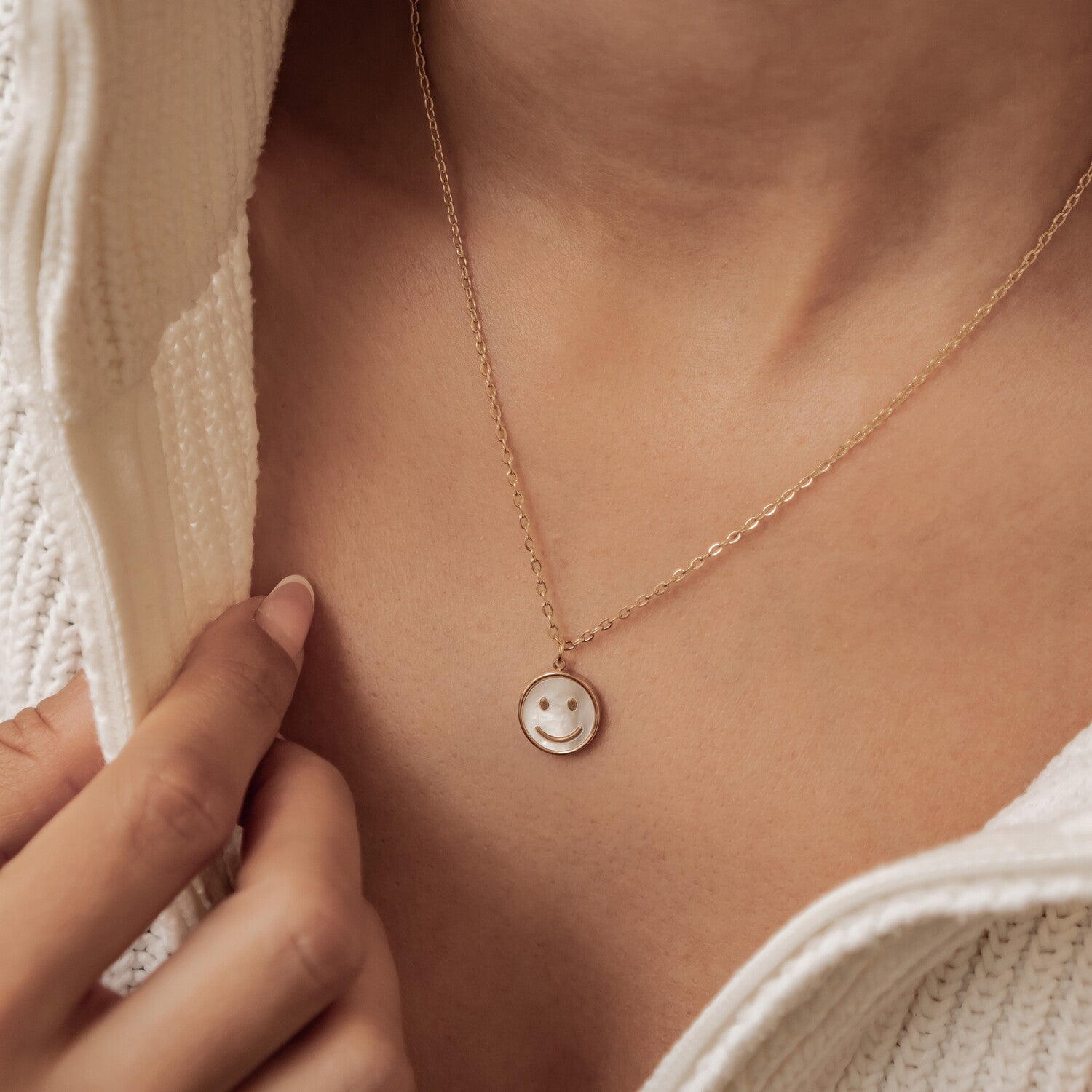 Collar Colgante Shell Smiley Waterproof