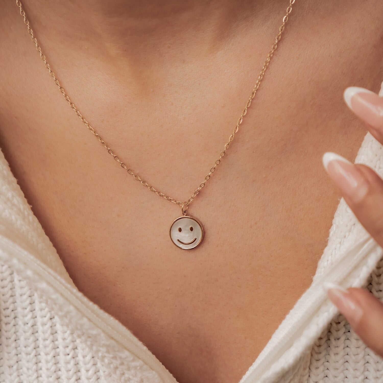 Collar Colgante Shell Smiley Waterproof