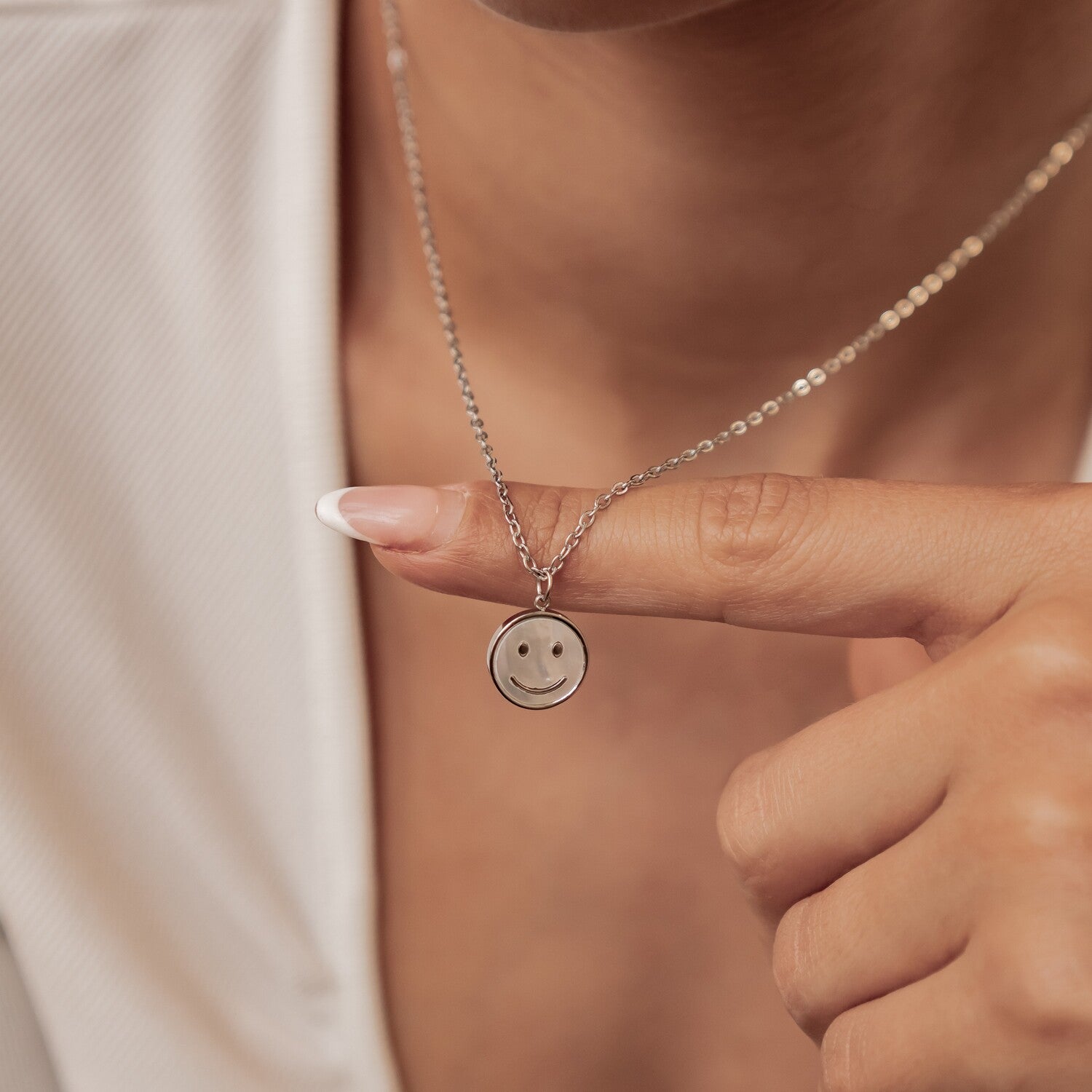 Collar Colgante Shell Smiley Waterproof