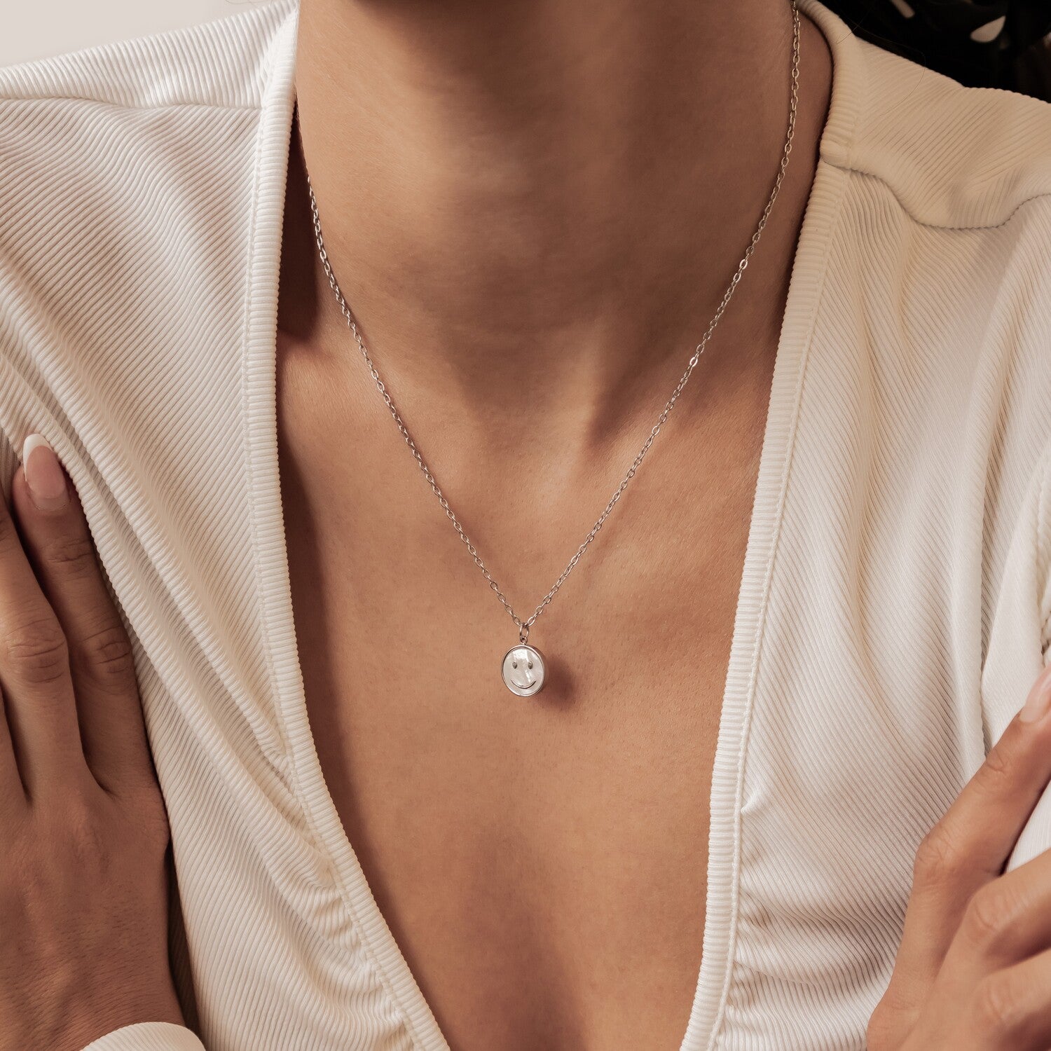 Collar Colgante Shell Smiley Waterproof