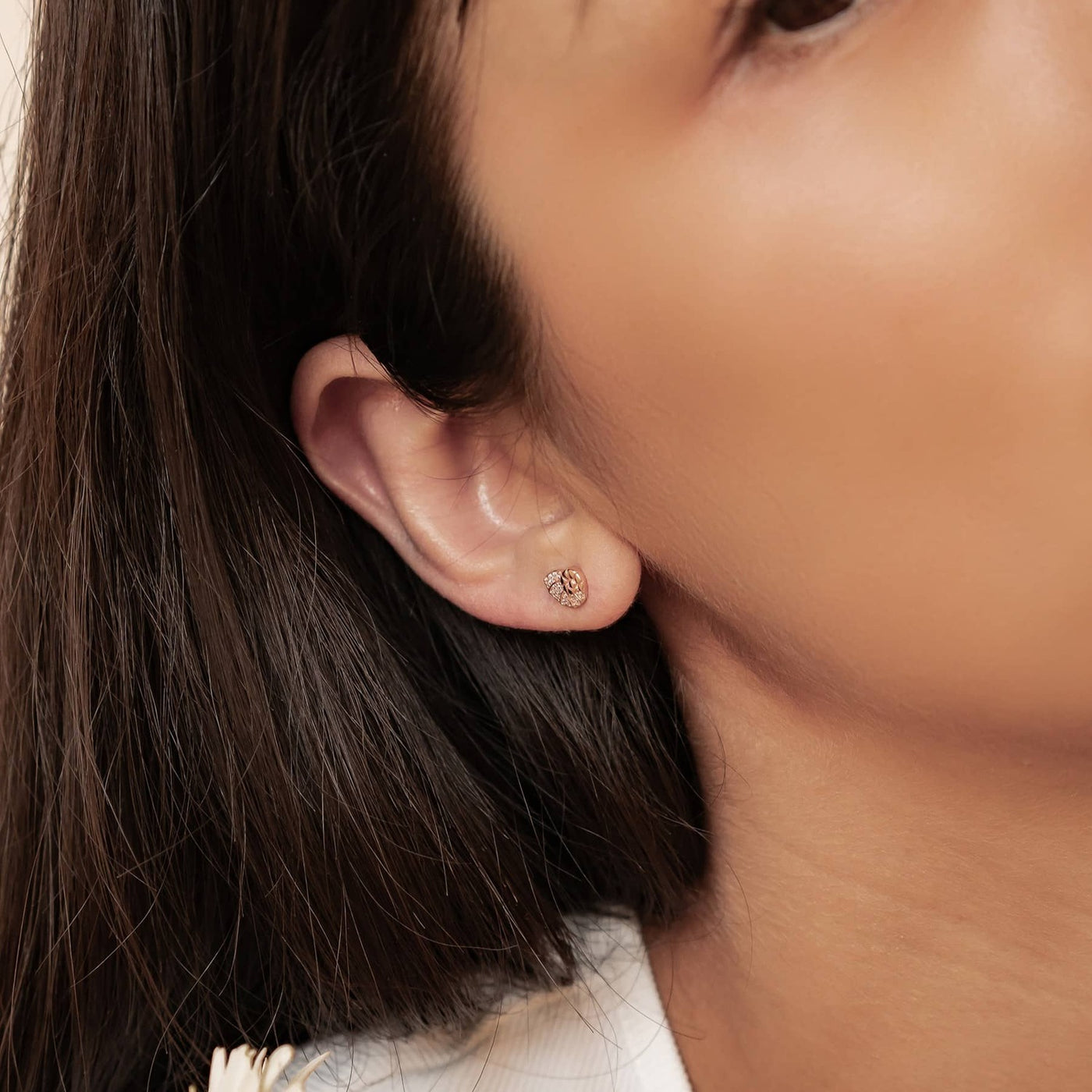 Muschel Swirl Sparkle Ohrstecker Sterling Silber