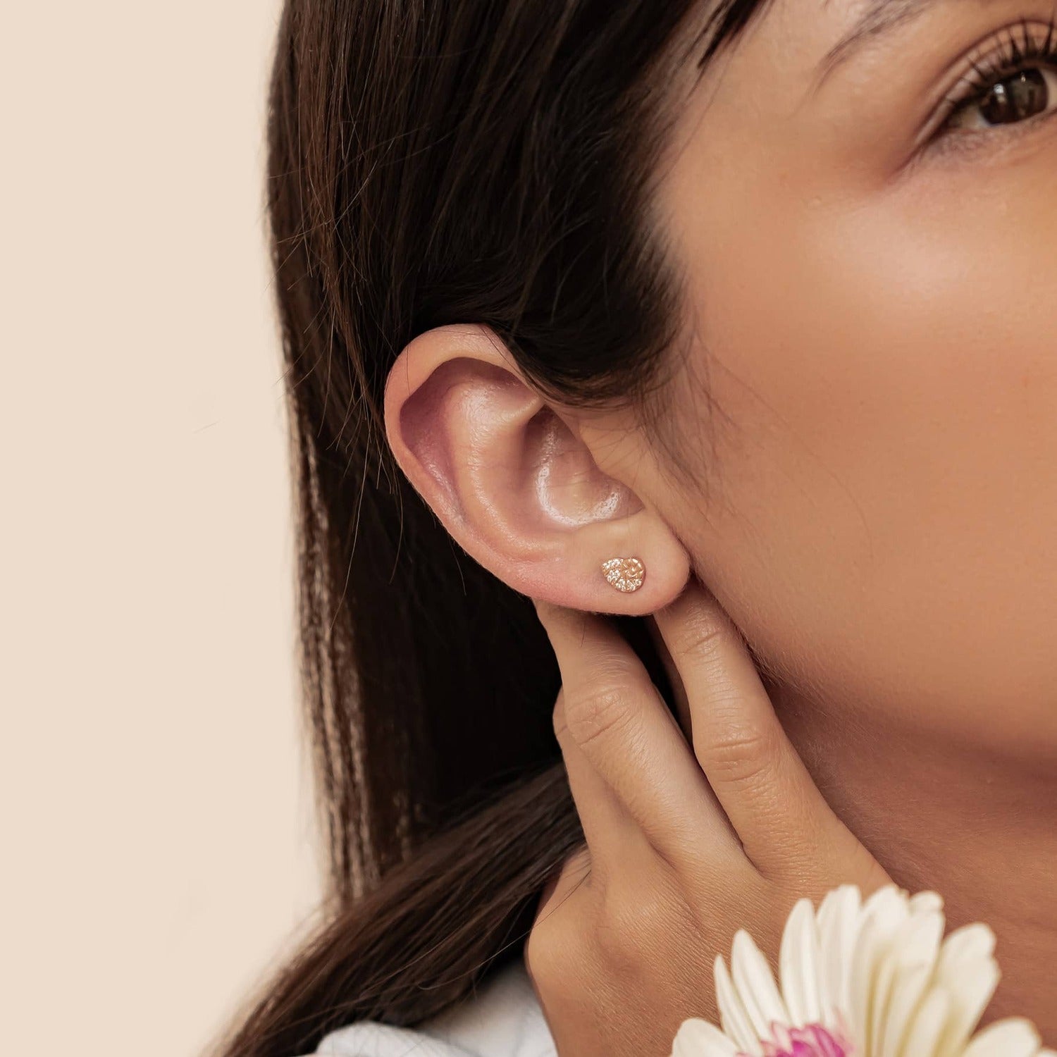 Muschel Swirl Sparkle Ohrstecker Sterling Silber