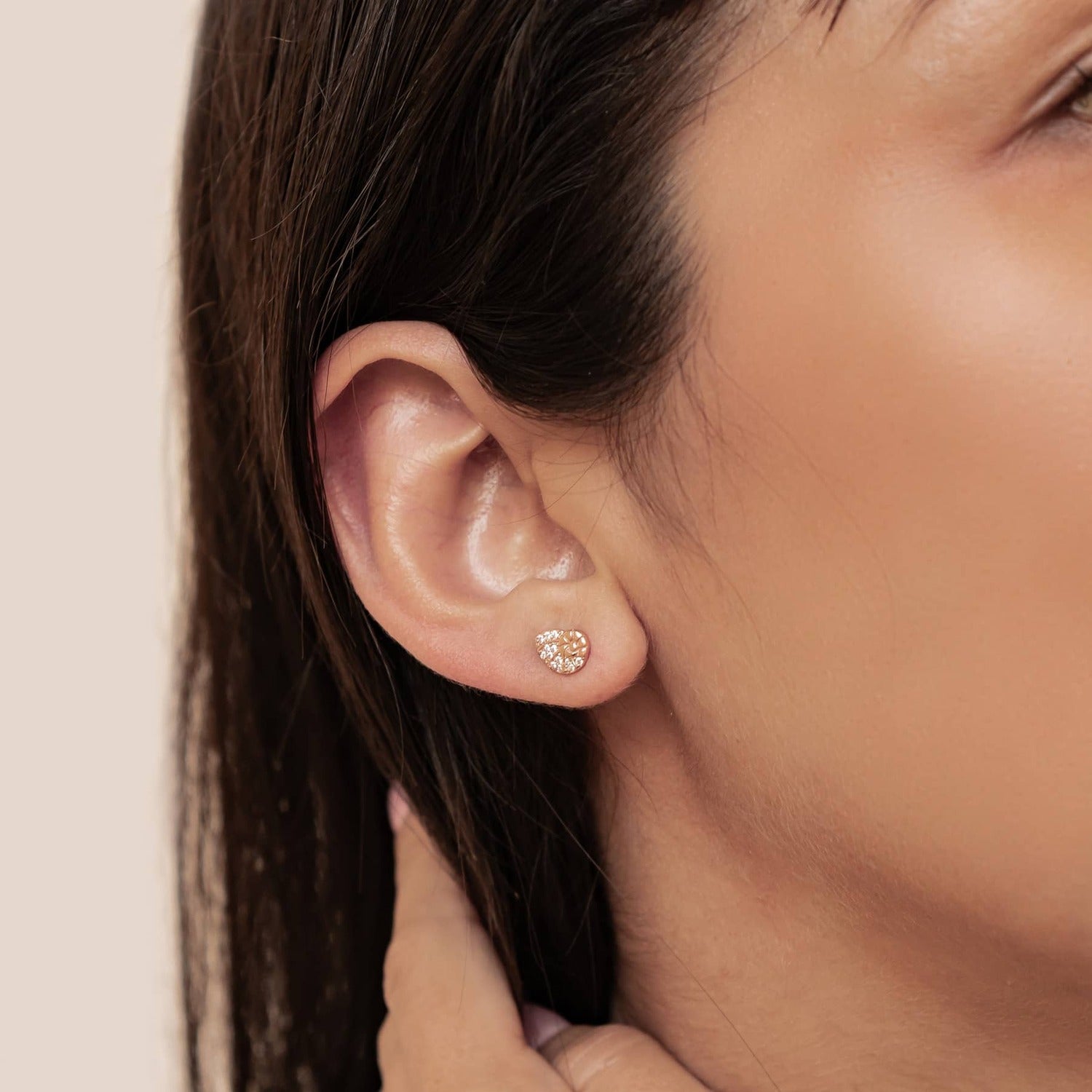 Shell Swirl Sparkle Stud Earrings Sterling Silver