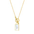 Collier Pendentif Coquille Rectangle T-Barre Chaîne en Or