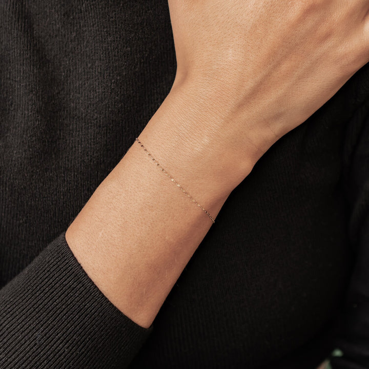 Shimmer Rolo Bracelet 14K Gold
