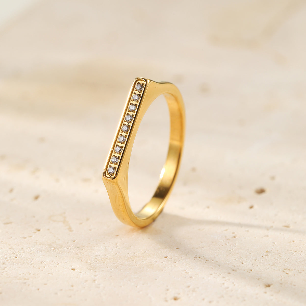 Eleganter Edelstein Arc-Siegelring aus Edelstahl