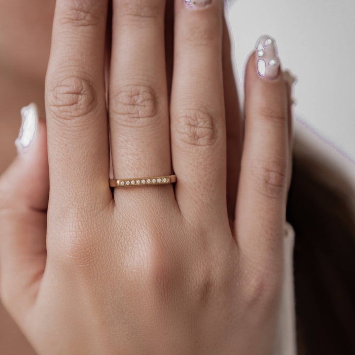 Bague Svelte Arc Gemme Acier Inoxydable