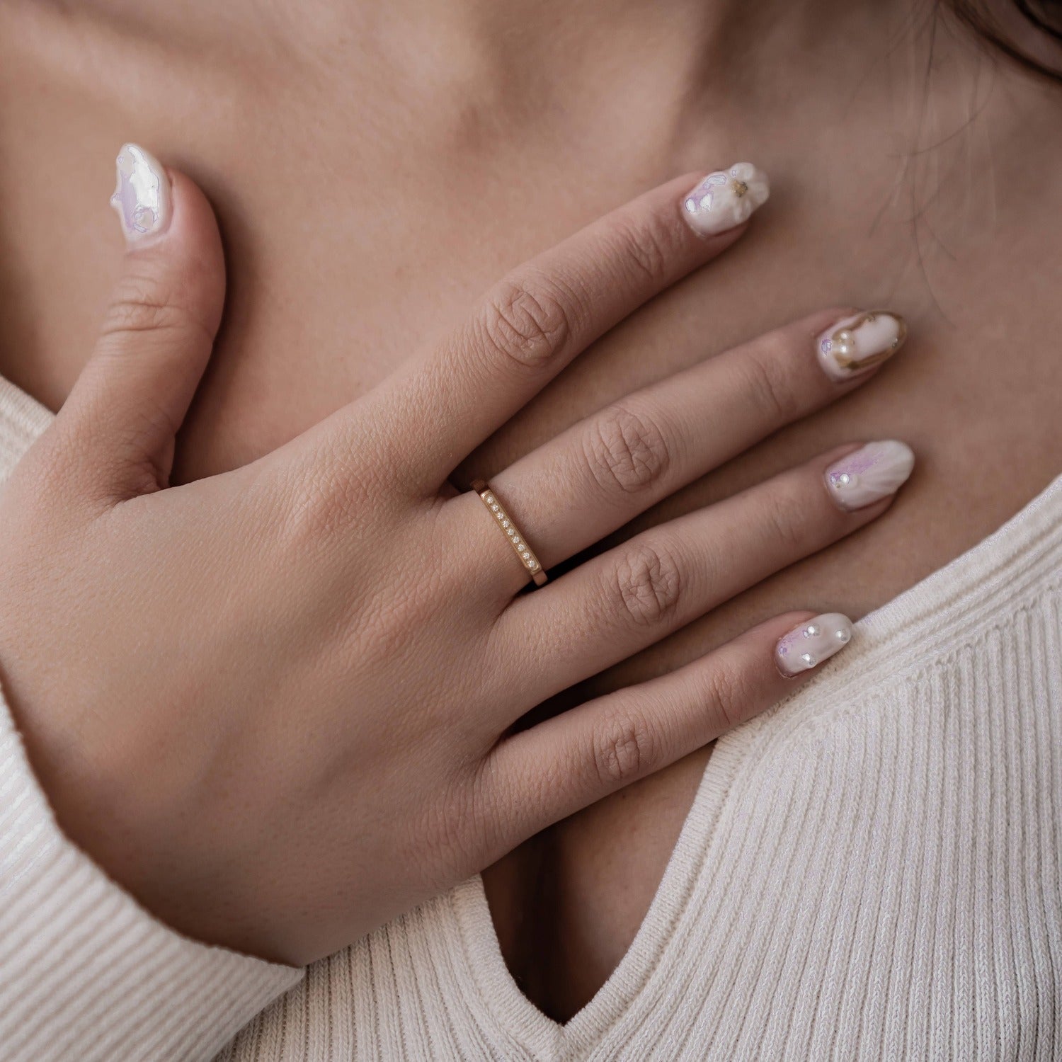 Eleganter Edelstein Arc-Siegelring aus Edelstahl