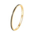 Dünner Band Ring mit schwarzen Edelsteinen in Gold