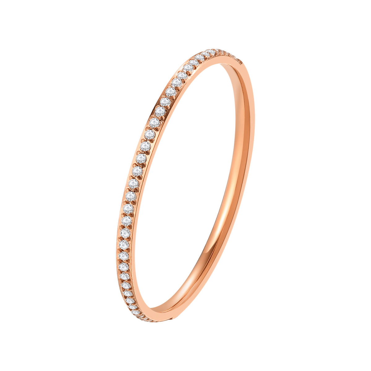 Anillo de Banda Fina con Gema en Oro