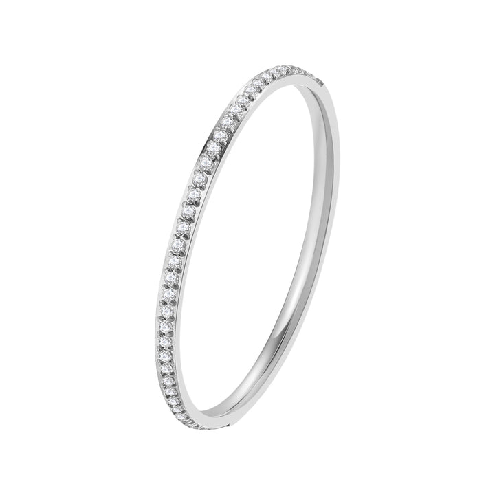 Bague Fine Bande Pierres Présieuses en Or