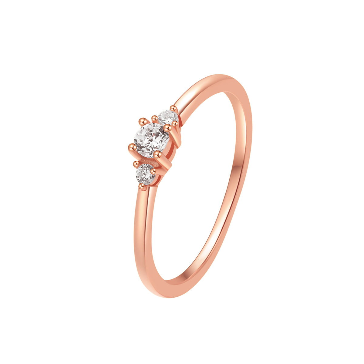 Anillo Triple Gema Banda Fina  Plata de Ley 925 en Oro