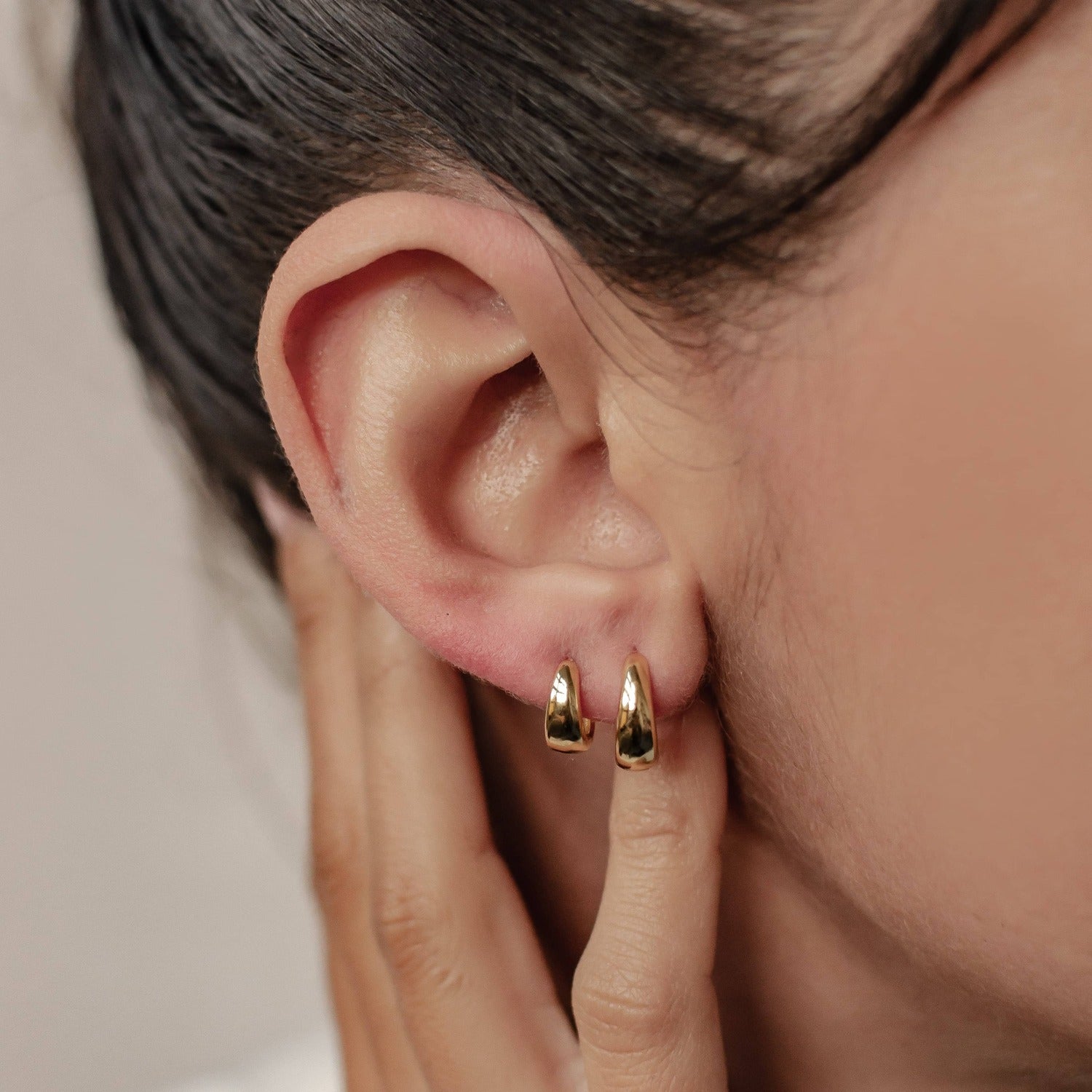 Small Dome Hoop Earring Set Sterling Silver